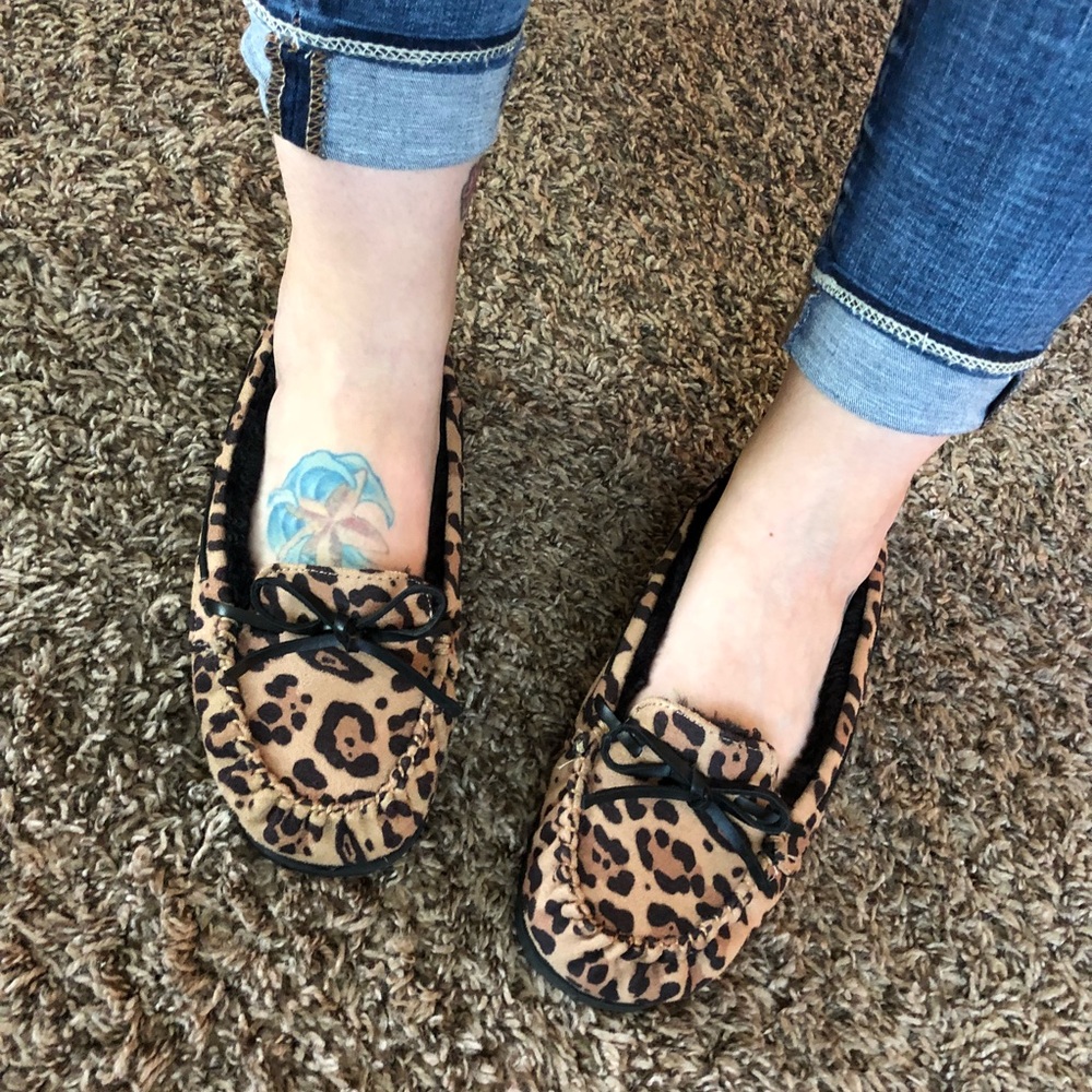 Leopard Furry Moccasins